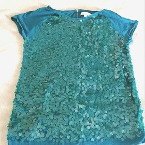 LOFT Sequenced Emerald Green Top